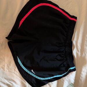 Nike Women's Black Shorts with Red and Blue Trim